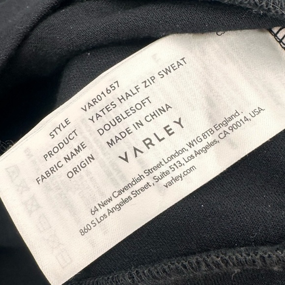Varley Black Doublesoft Yates Half Zip Sweat Pullover Large - Picture 5 of 7